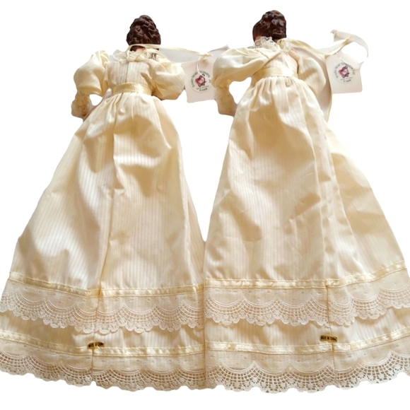 Vintage Victorian Lady/Doll/Ornament Set of 2 Porcelain Head/Hands 1998 … - Picture 4 of 14